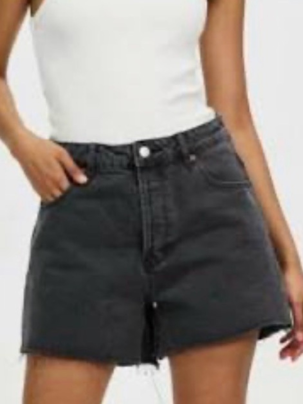 ROLLA'S Black High-Rise Denim Shorts